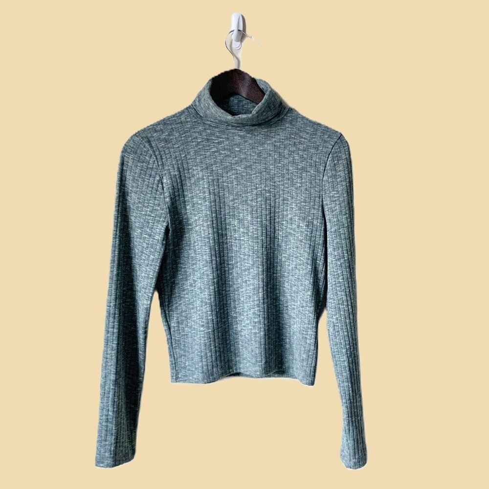 Madewell Green Turtleneck Long Sleeve Top, Size XS/Small, EUC